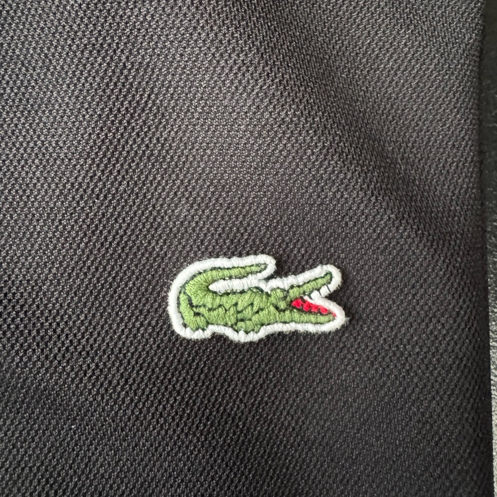 NWOT Lacoste Men's Black 1/4 zipper Polo Shirt Sz XL (USA) Sz 6 (French) Izod - Picture 3 of 5